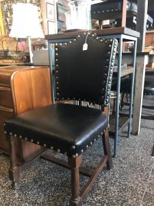 black chair with price tag